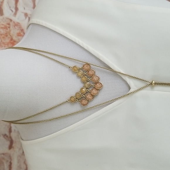 New Lucky Brand Druzy Layered Lariat Necklace - Picture 1 of 9
